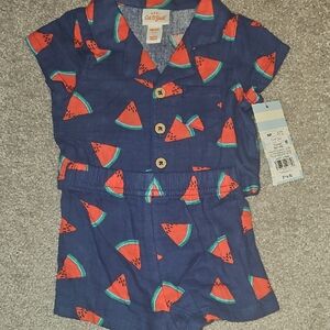 Cat & Jack Navy Watermelon Patterned Romper